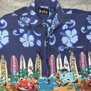 Vintage Chevron Cars Mcneel Palmer Clubhouse Hawaiian Button Up Shirt Men’s XS